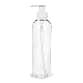 8 Oz Clear Pet Bottle With White Pump
